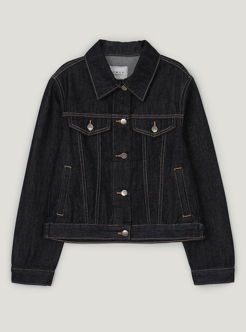Tudi stitch pocket collar denim jacket