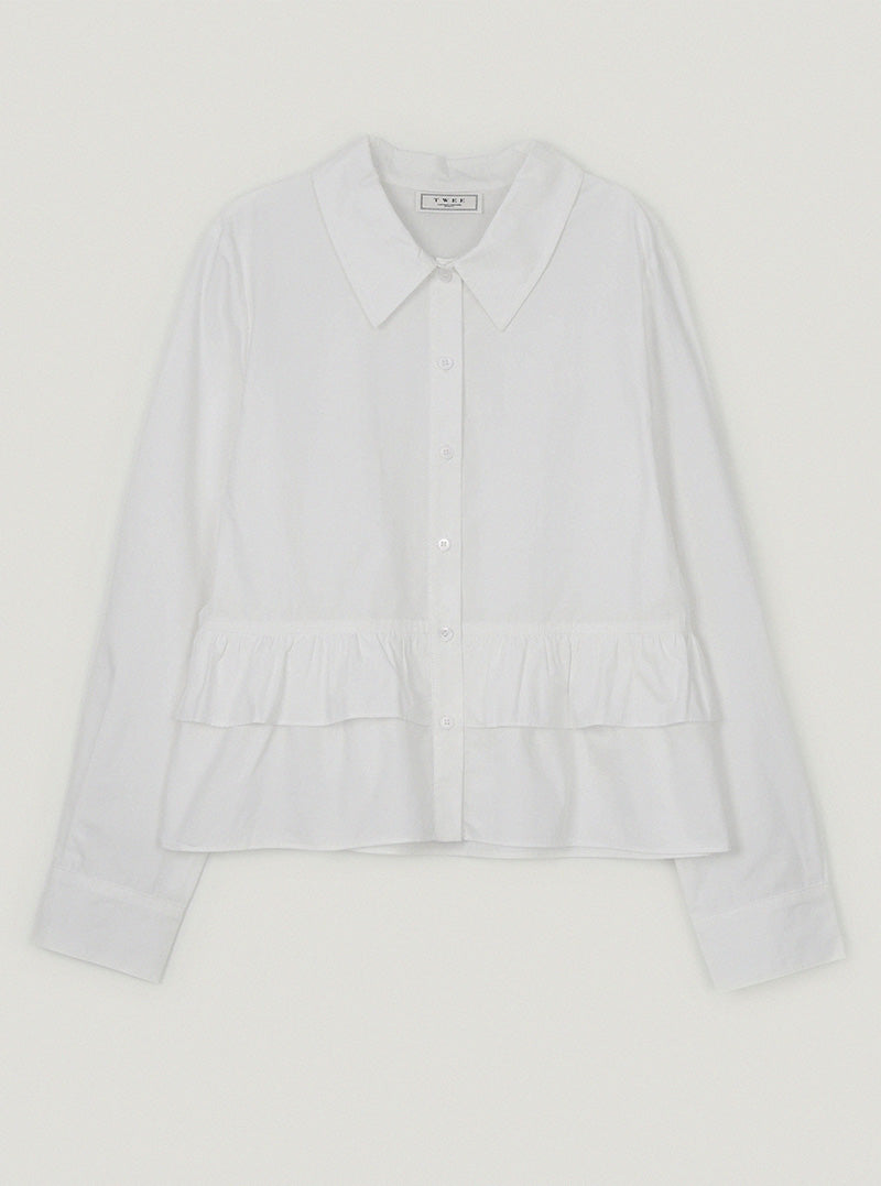 Roten ruffle layered long sleeve shirt