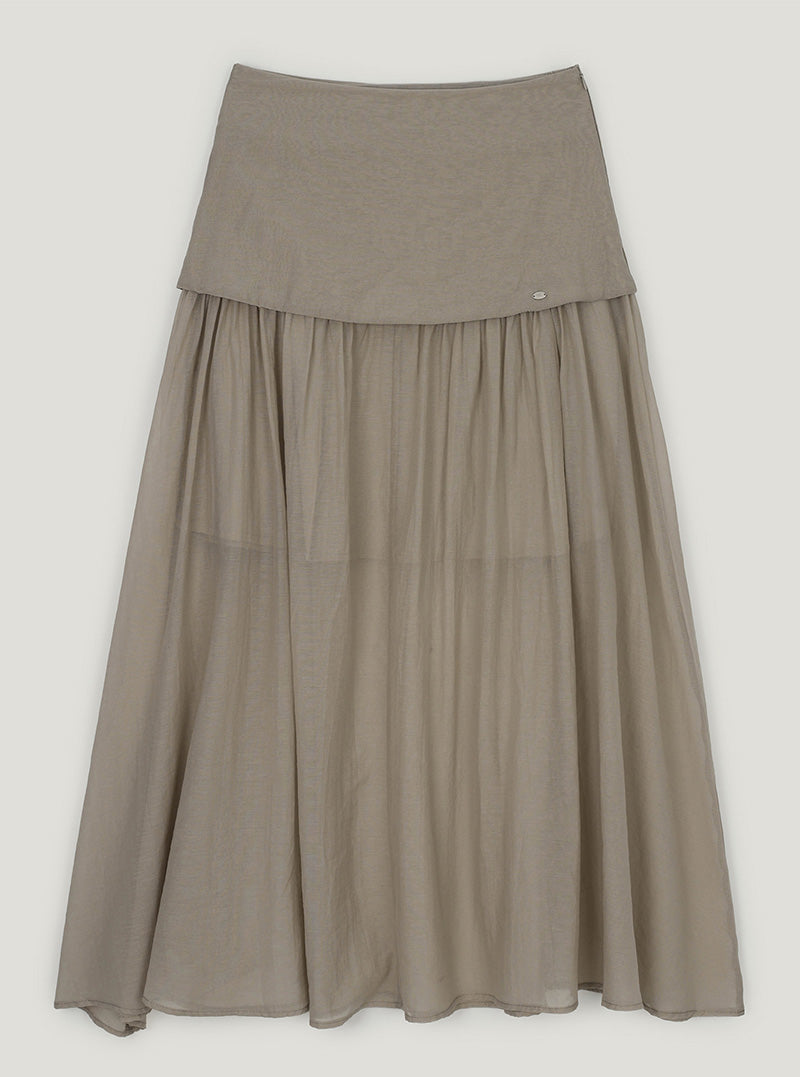 Mels layered flare long skirt