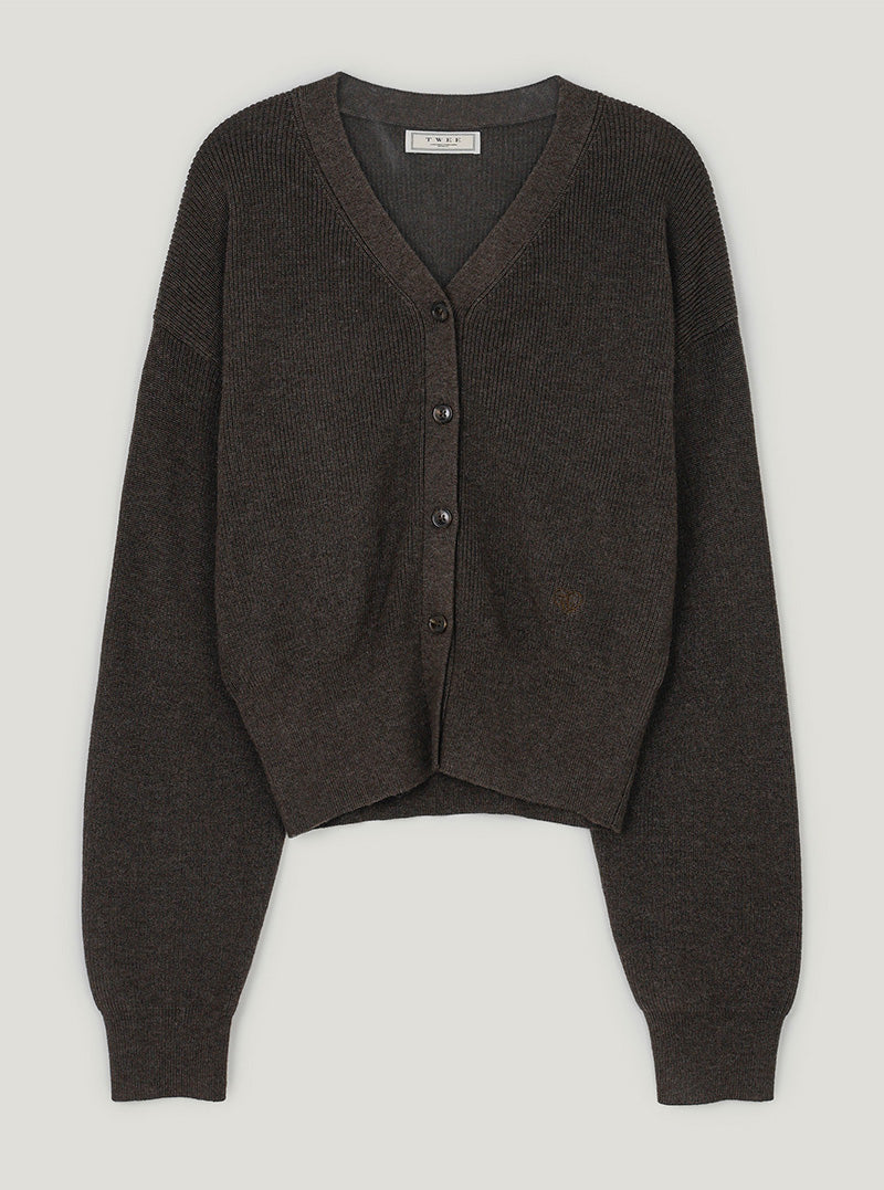 Eld V-neck loose-fit knit long sleeve cardigan