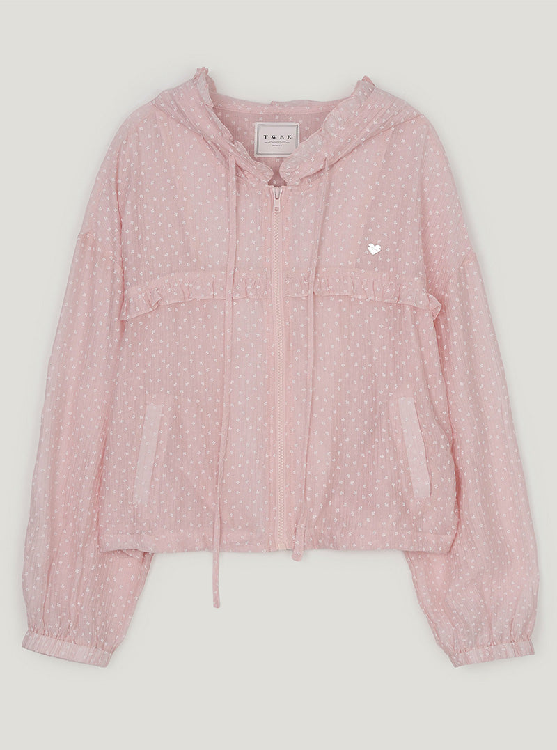 Tieon frill lace hood wind jumper