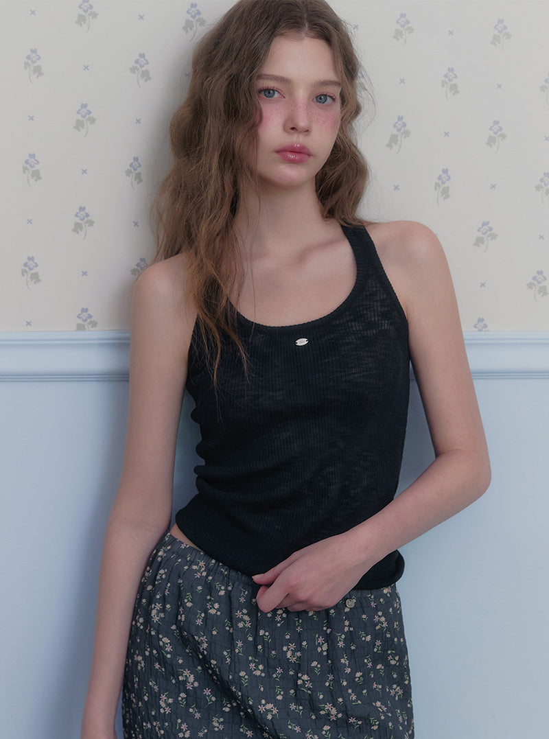 Puzz symbol basic knit sleeveless