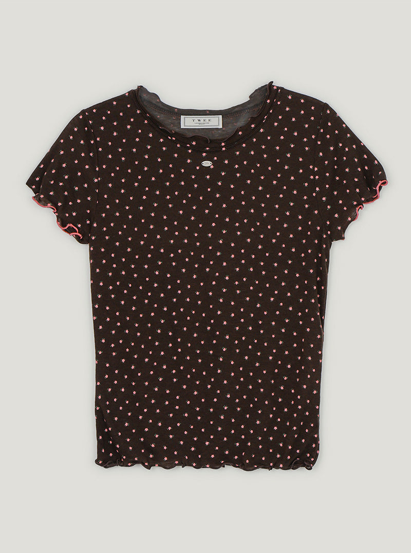 Zento flower contrast short sleeve t-shirt