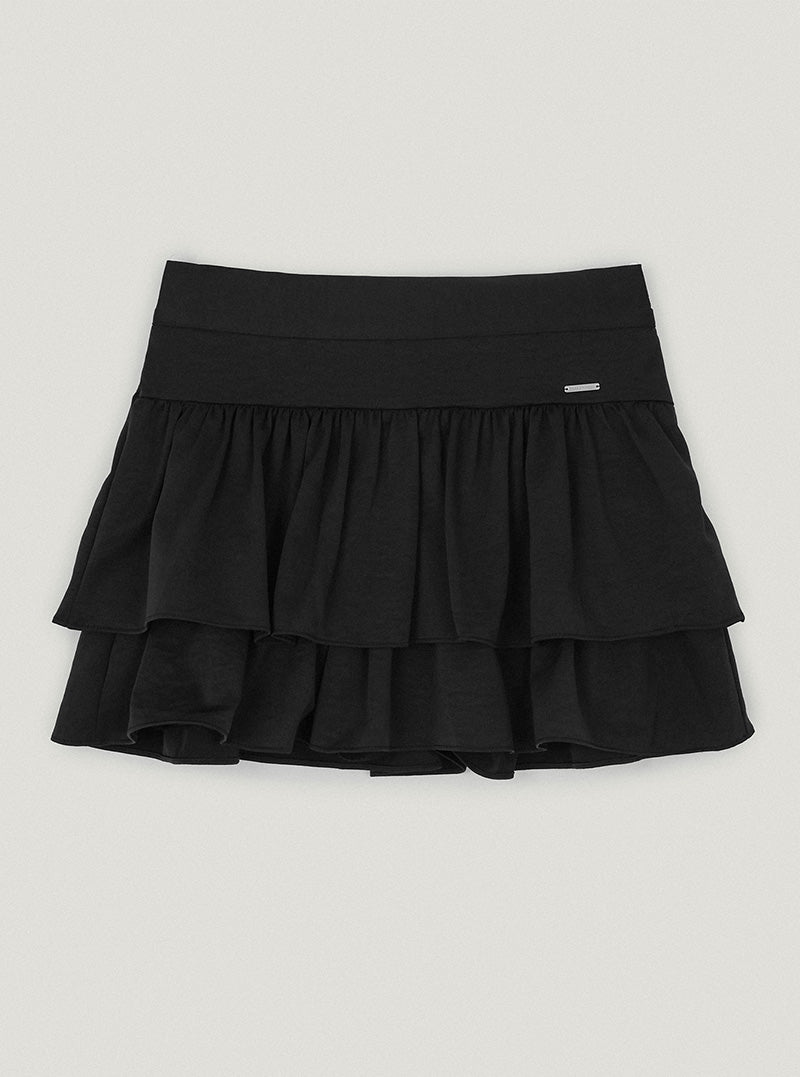 Barnes double pleated mini skirt