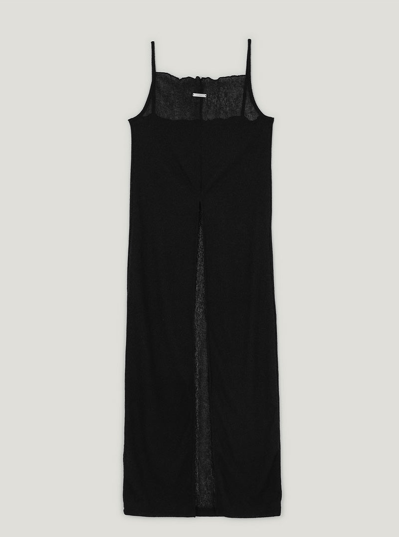 Hooz deep slit sleeveless long dress