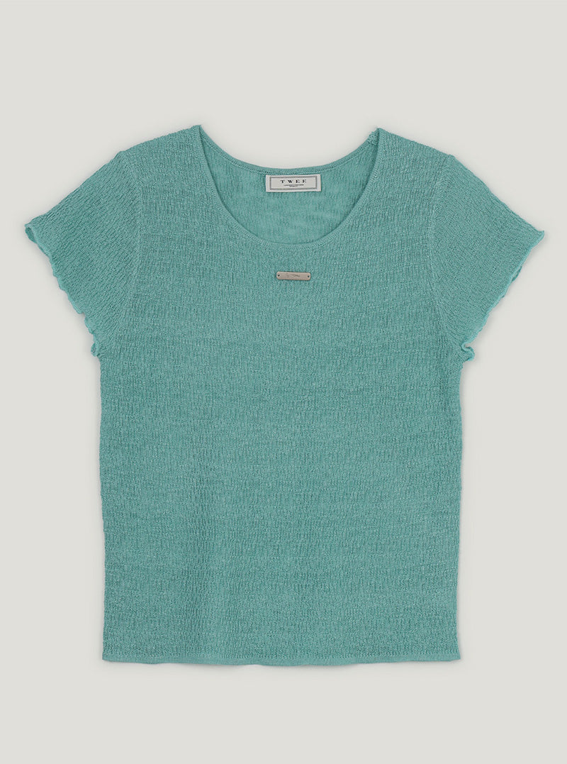 And wrinkle short sleeve knit