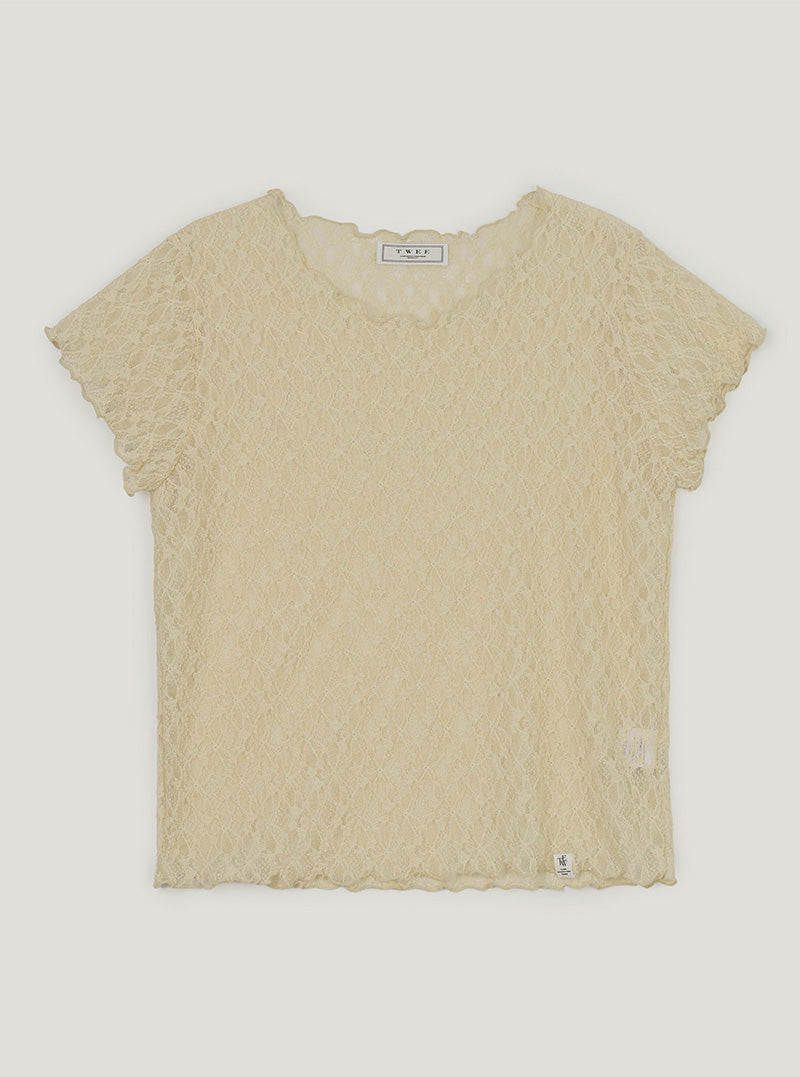 Tuti see-through lace short sleeve t-shirt