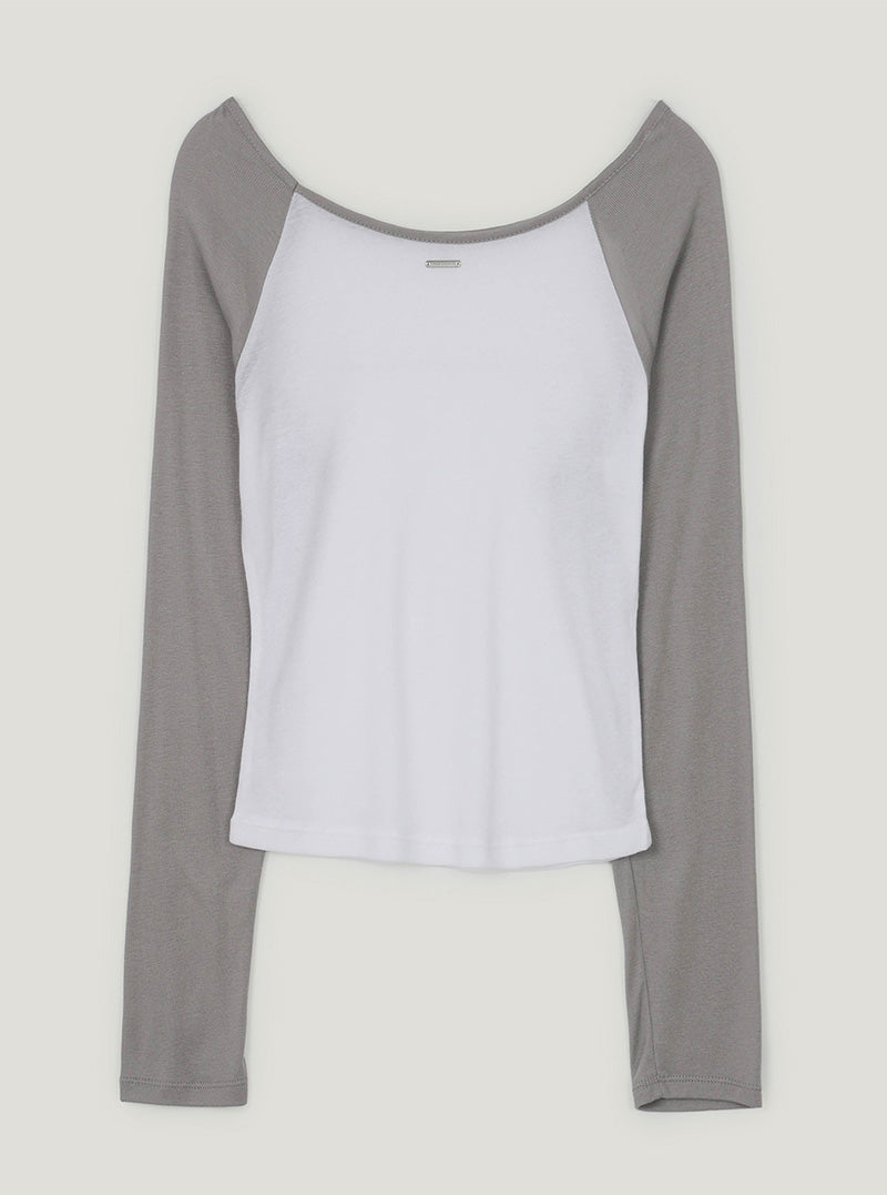 Matin contrast raglan long sleeve T-shirt