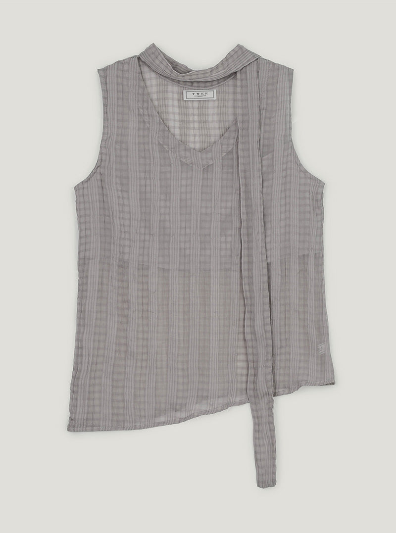 Peson check strap unbalanced blouse
