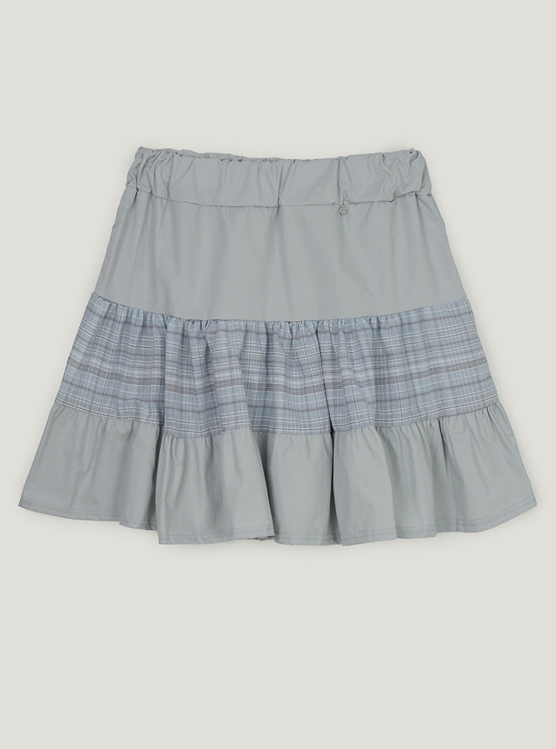 Pino contrast tiered banding mini skirt