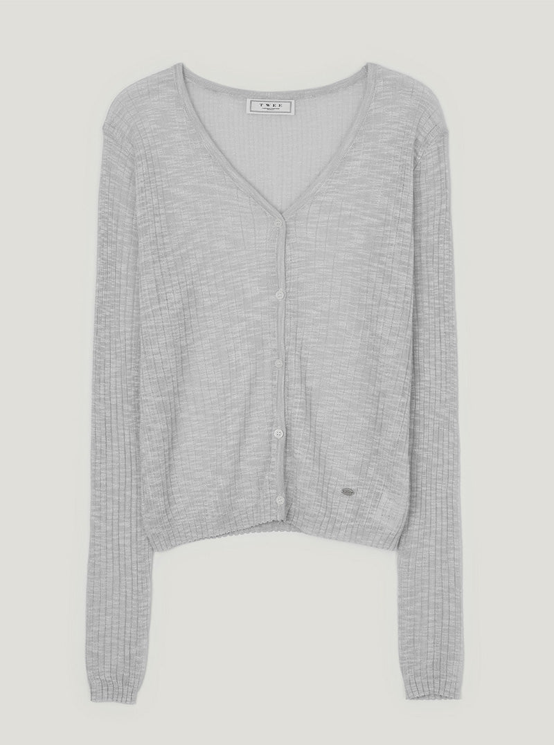 Poltin see-through long sleeve cardigan