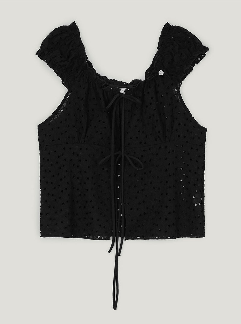 Riri punching strap sleeveless blouse