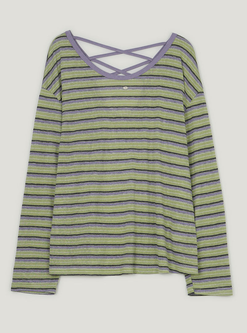 Arit stripe strap long sleeve t-shirt