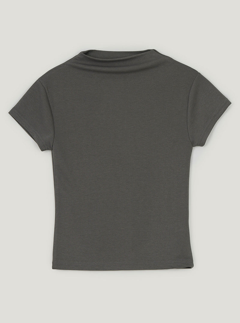 Raud basic mock neck short sleeve T-shirt