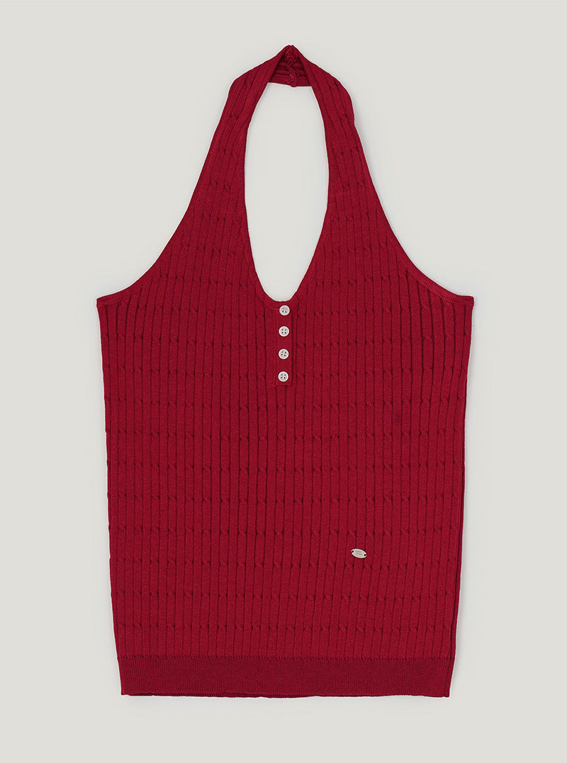 Cheron halterneck cable knit sleeveless