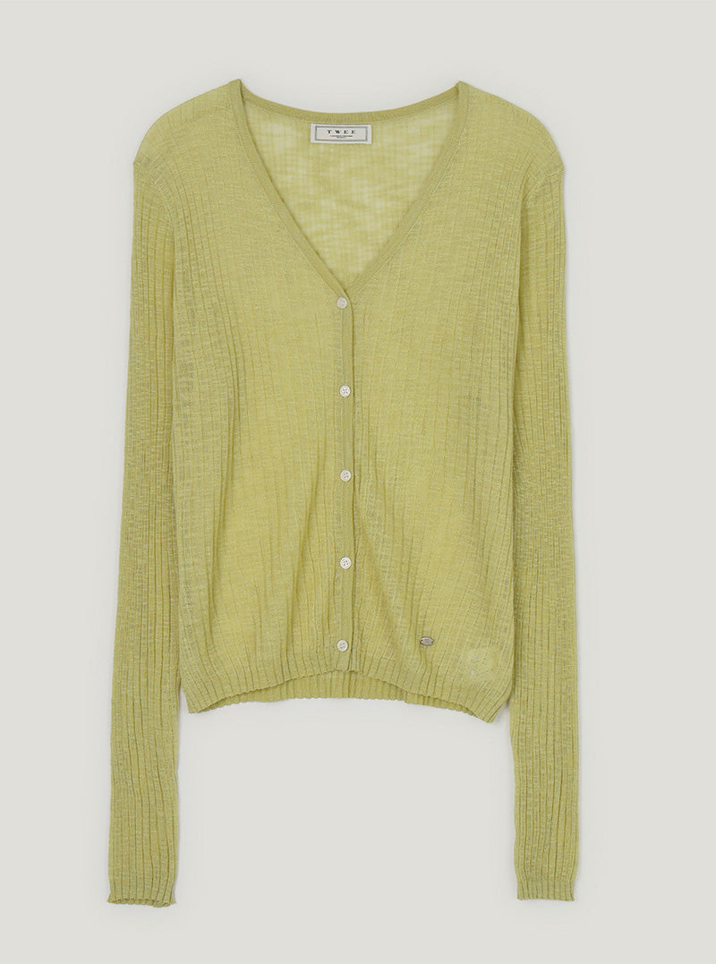 Poltin see-through long sleeve cardigan