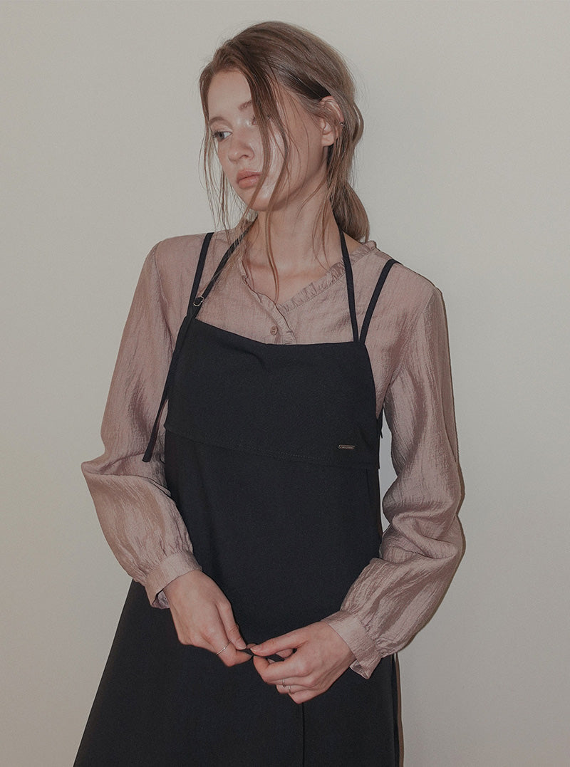 Kerit frill V-neck long sleeve blouse