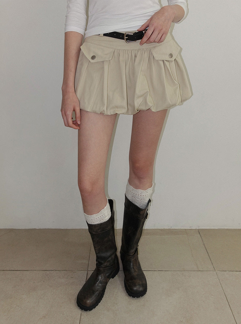 Konk pocket balloon mini skirt belt set