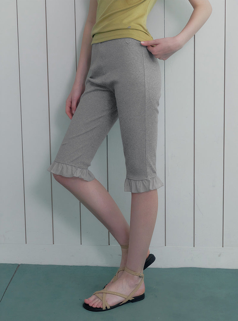 Dobel frill banding biker pants