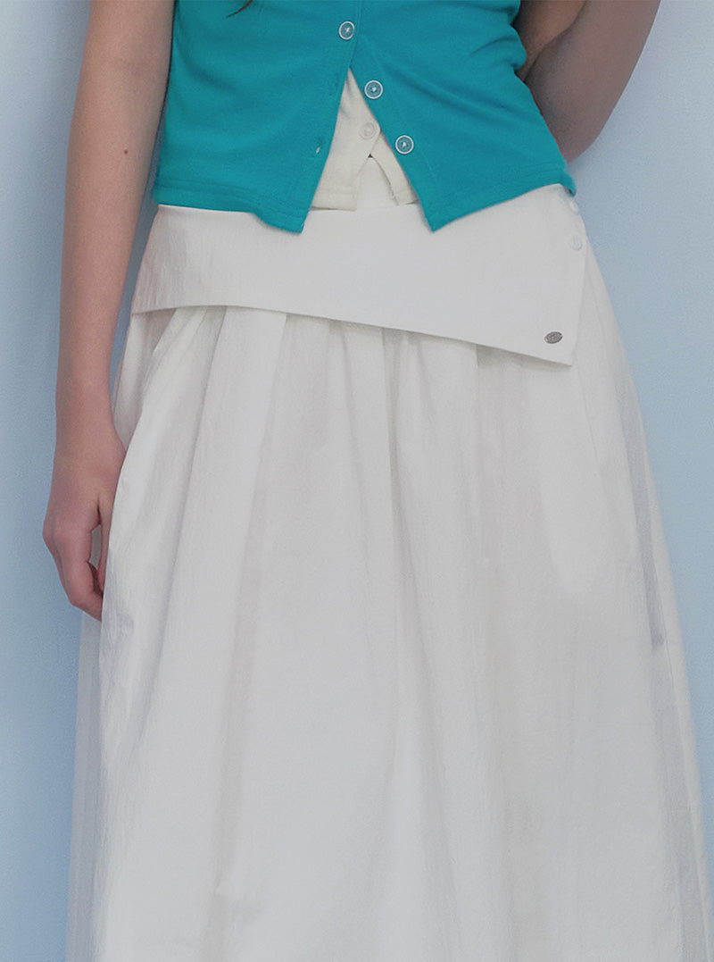 Bemoon wrap layered long skirt