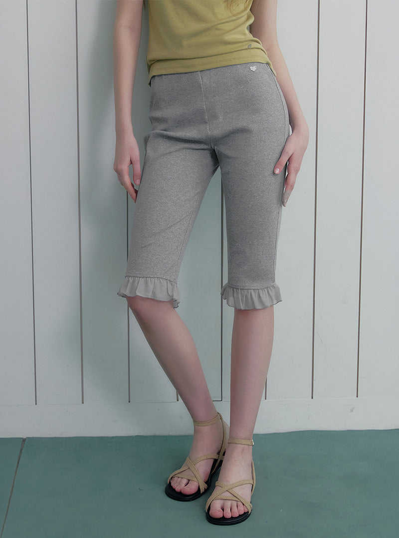 Dobel frill banding biker pants
