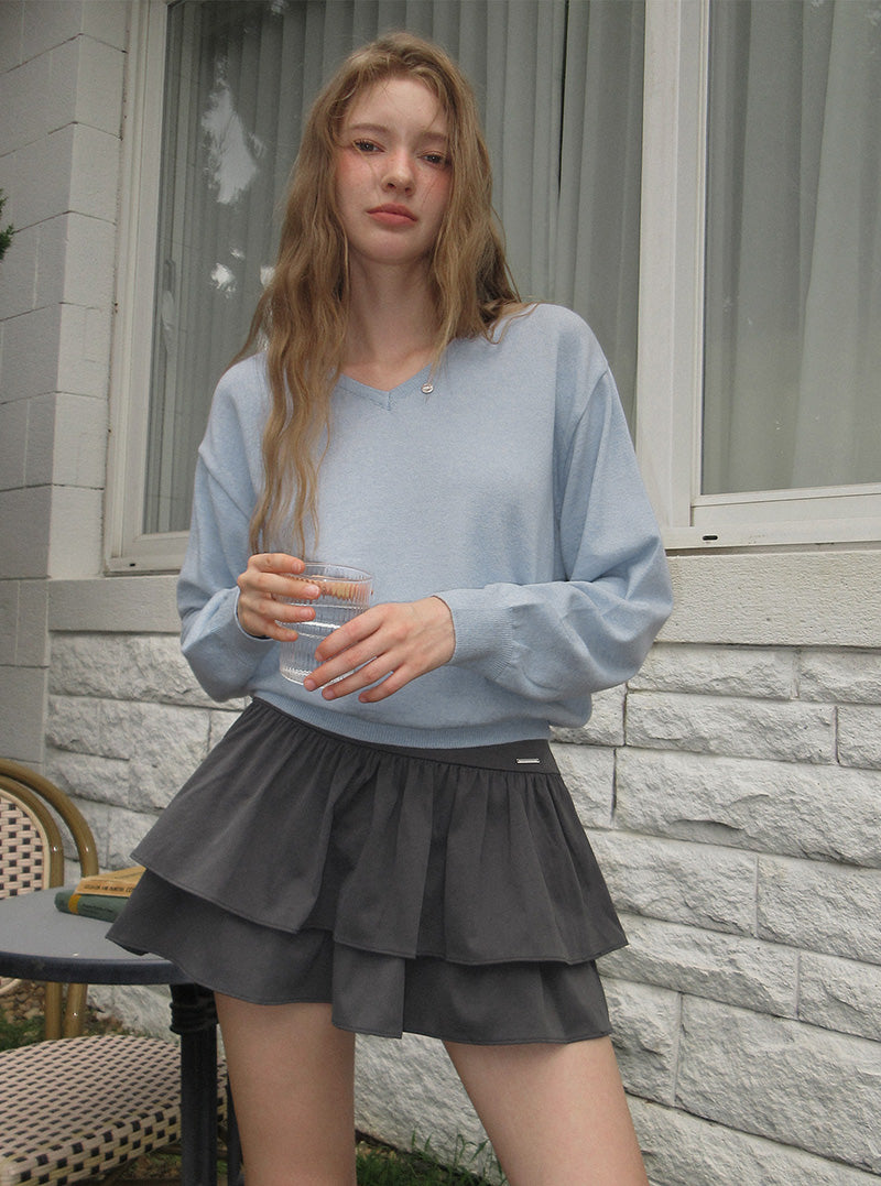 Barnes double pleated mini skirt