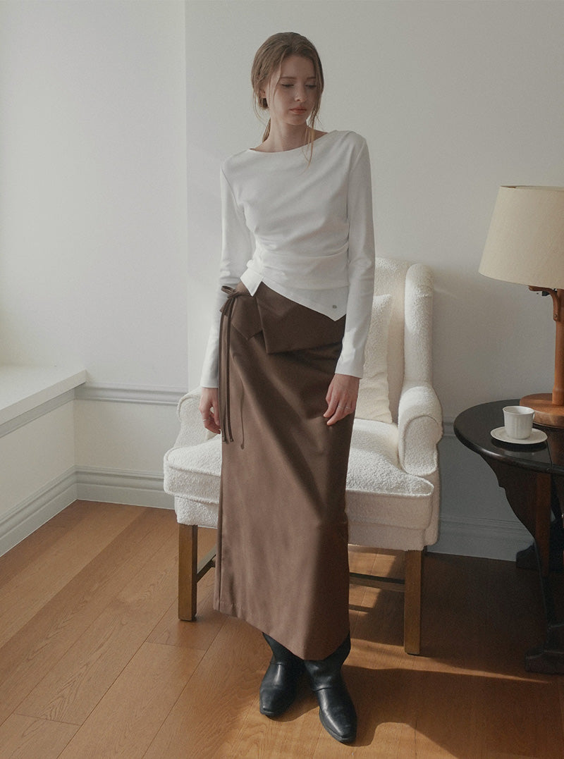 Renk layered strap maxi long skirt