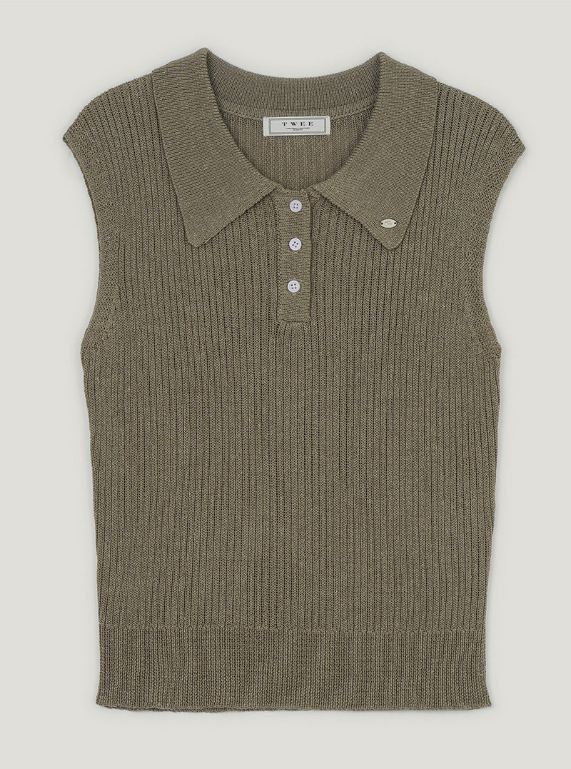 Berun collar sleeveless knit