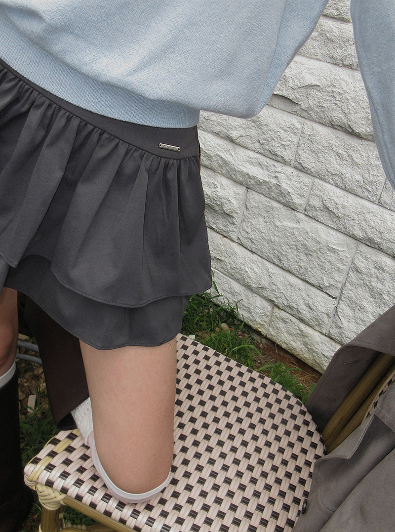 Barnes double pleated mini skirt