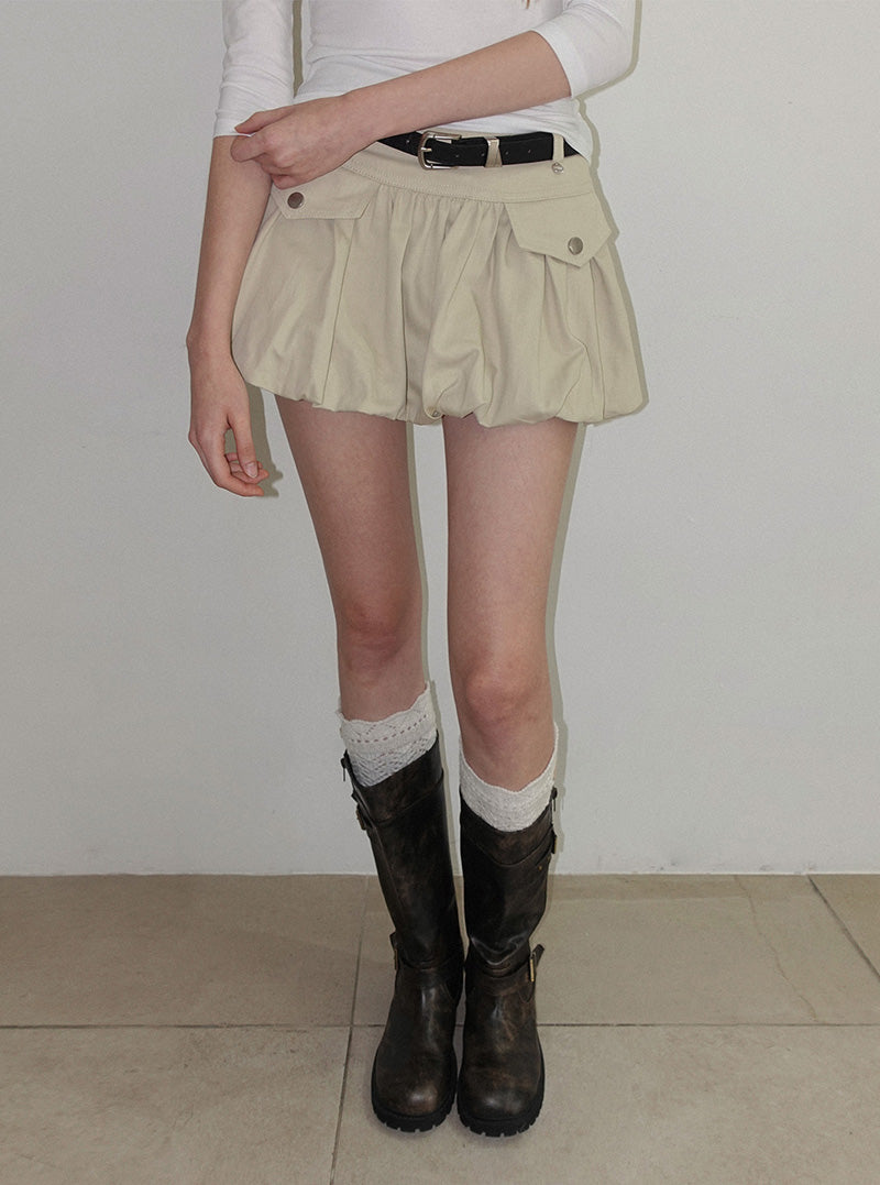 Konk pocket balloon mini skirt belt set
