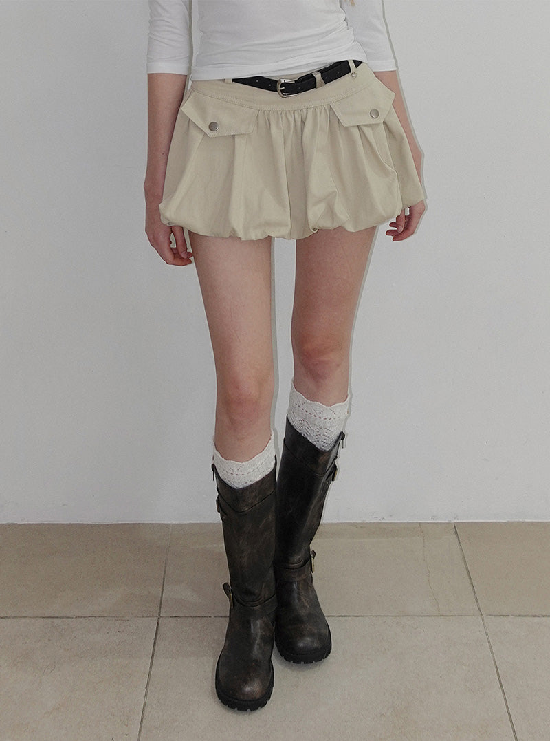 Konk pocket balloon mini skirt belt set