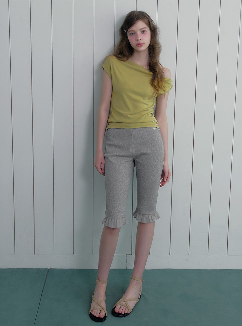 Dobel frill banding biker pants