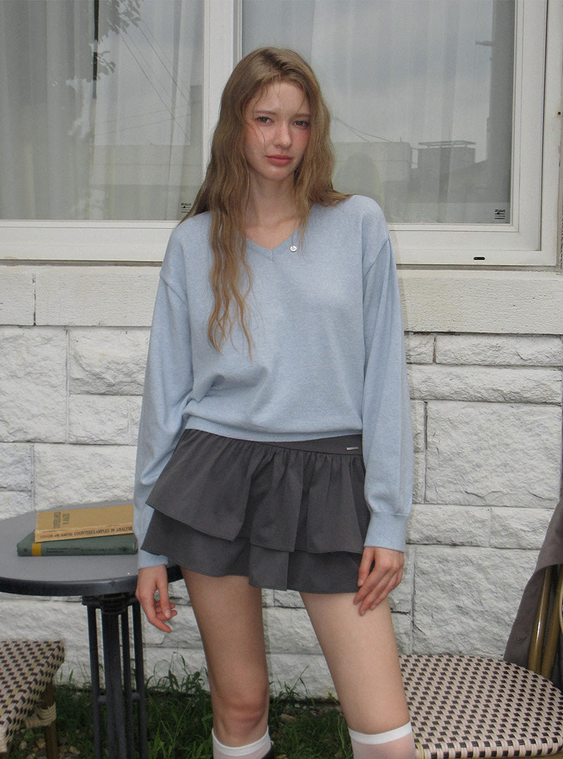 Barnes double pleated mini skirt