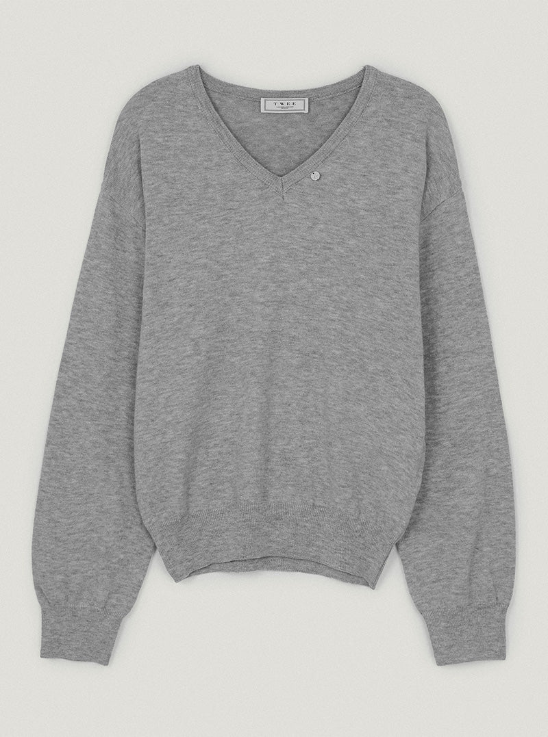 Dallot basic V-neck long sleeve knit