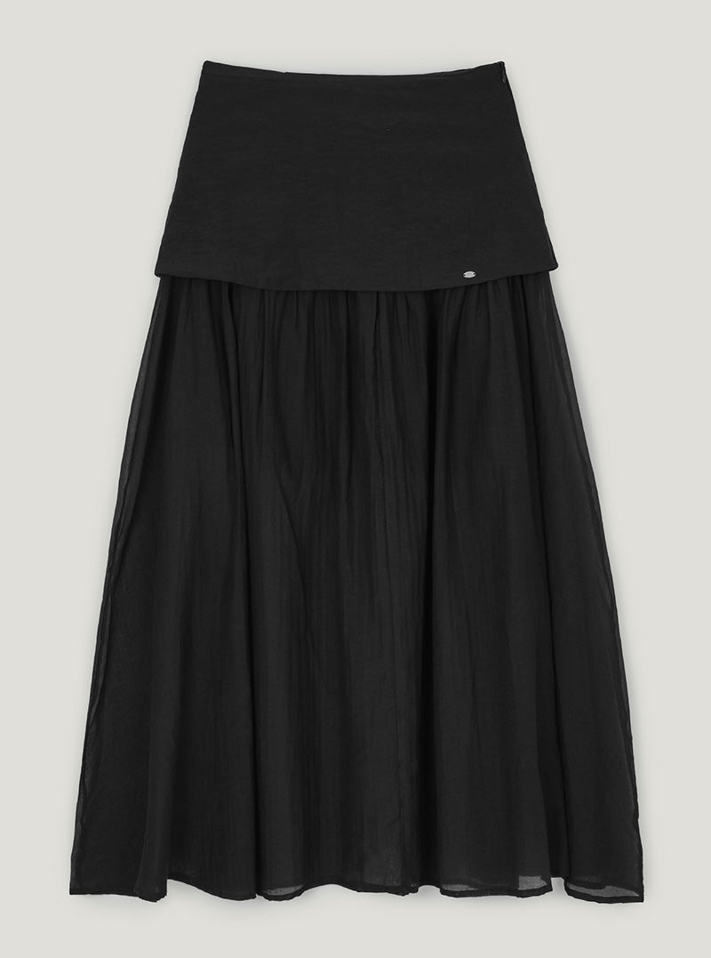 Mels layered flare long skirt