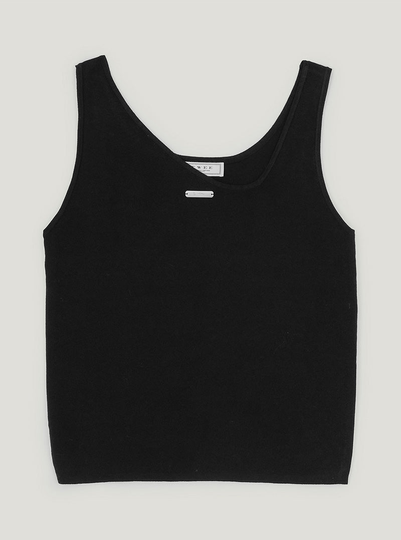 Dewz unbalance neck knit sleeveless