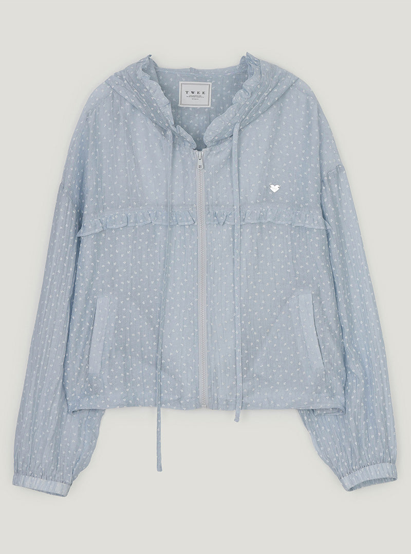 Tieon frill lace hood wind jumper