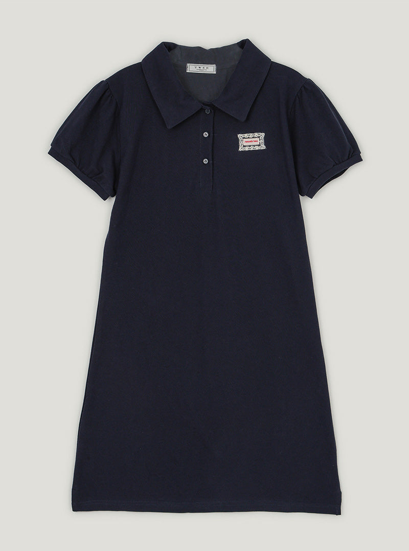 Itz puff collar short sleeve mini dress