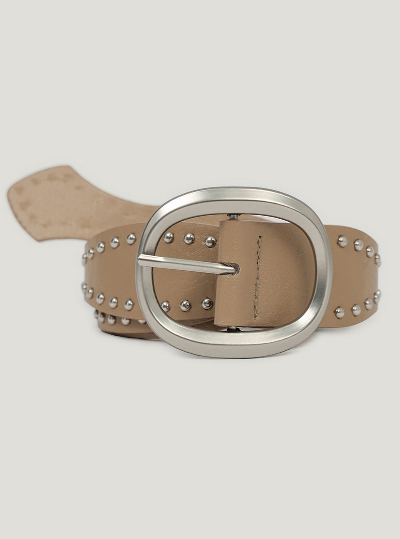 Noah stud wave leather belt