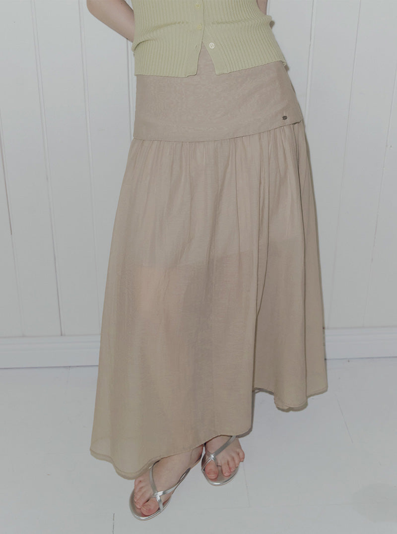 Mels layered flare long skirt