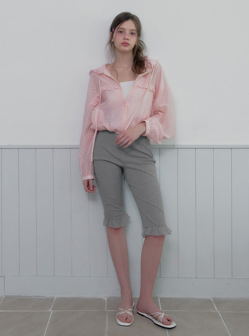 Tieon frill lace hood wind jumper