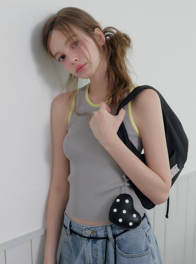 Smon contrast symbol knit sleeveless