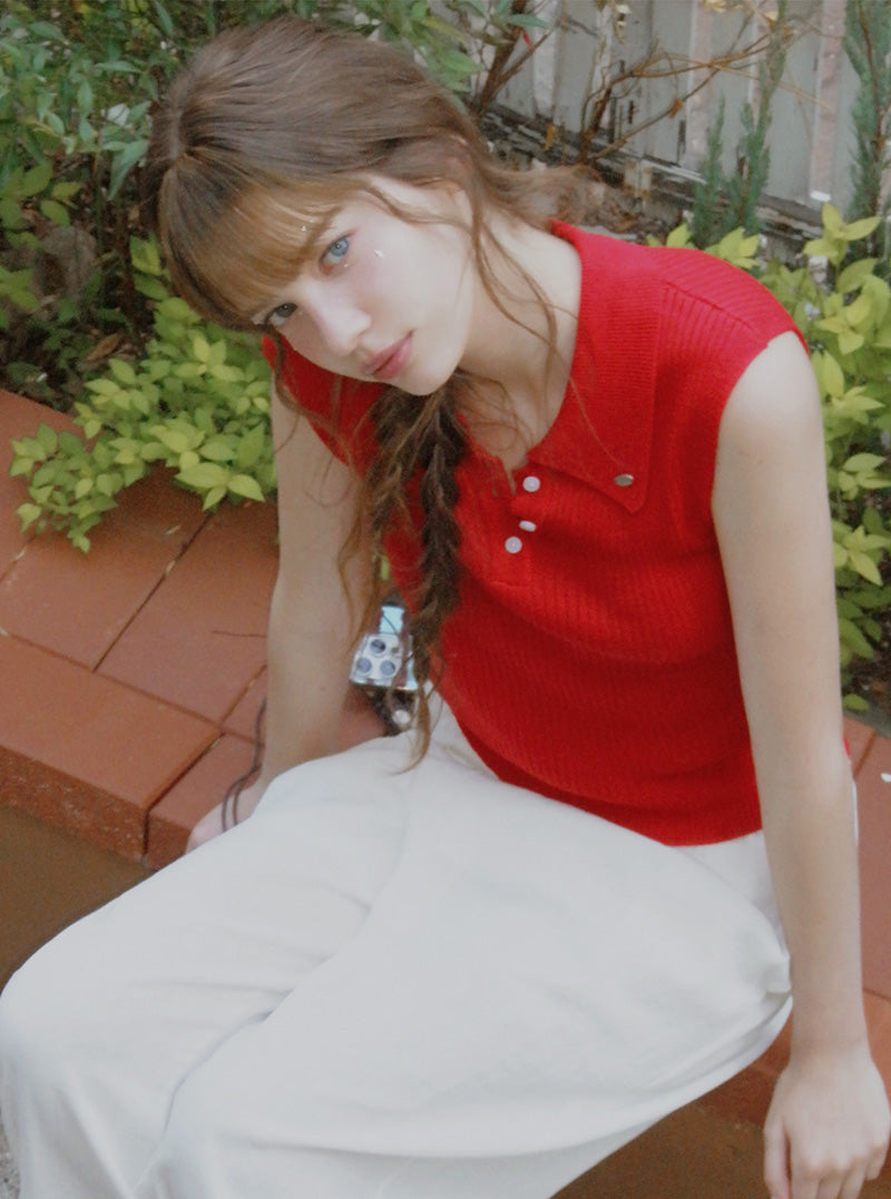 Berun collar sleeveless knit