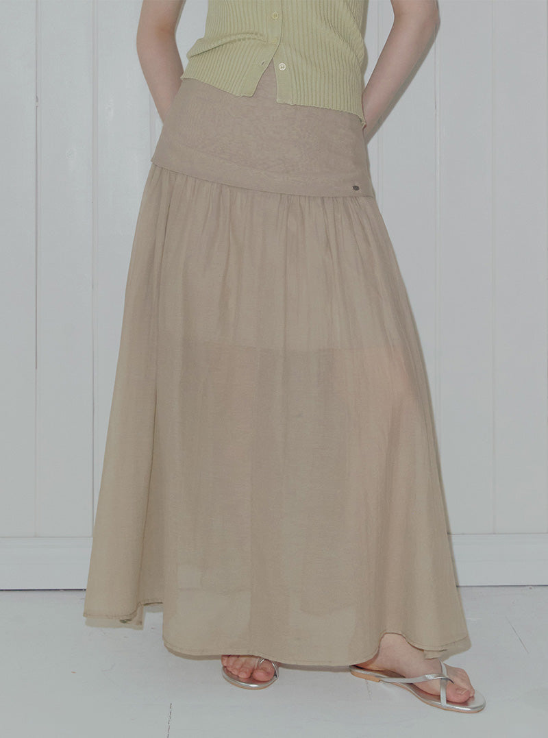 Mels layered flare long skirt