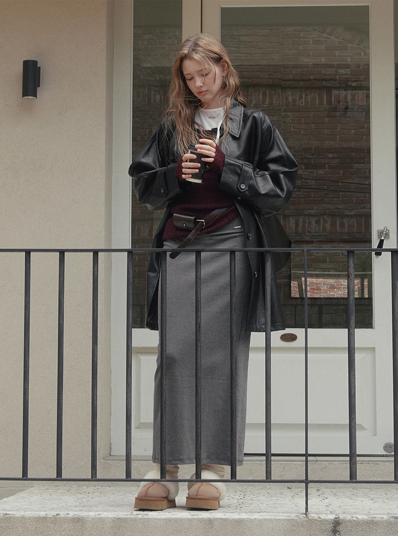 Siren folding eyelet long skirt