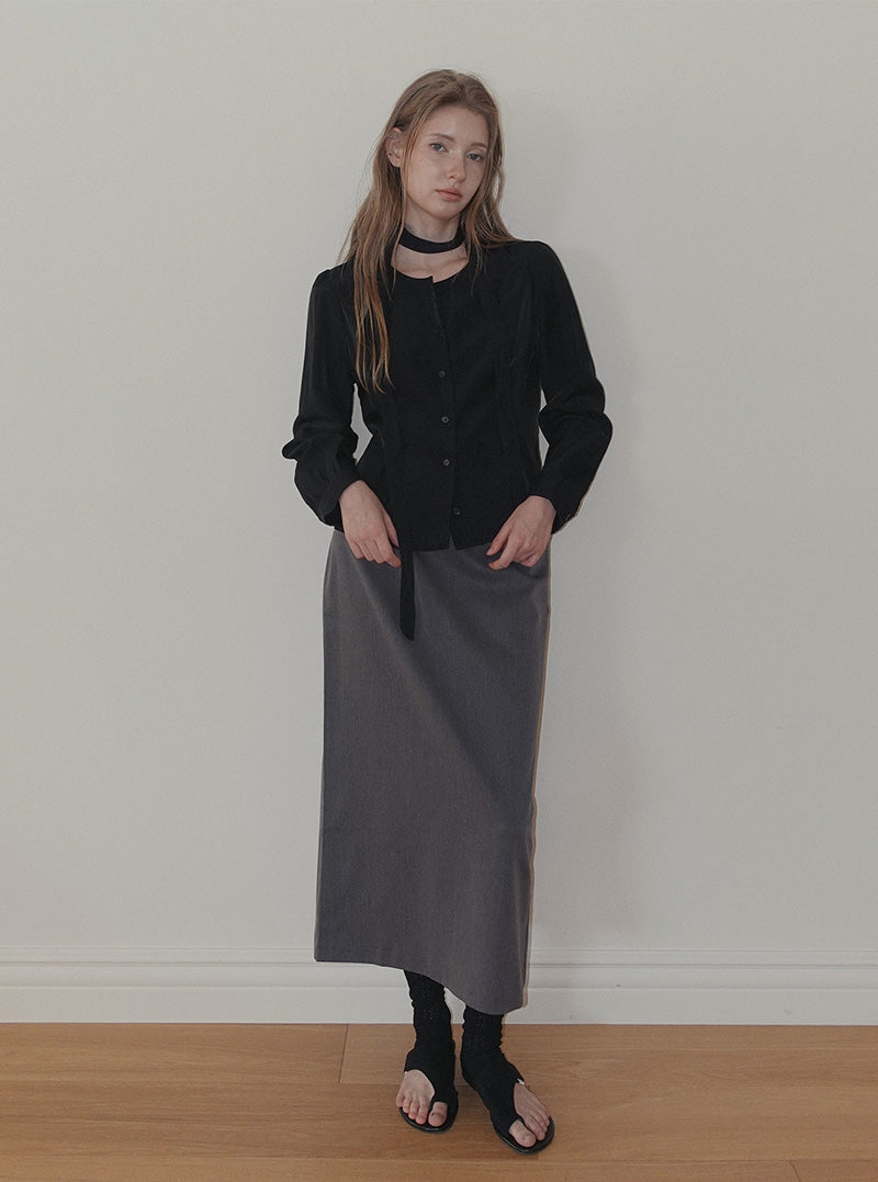 Eltin basic long skirt (belt set)