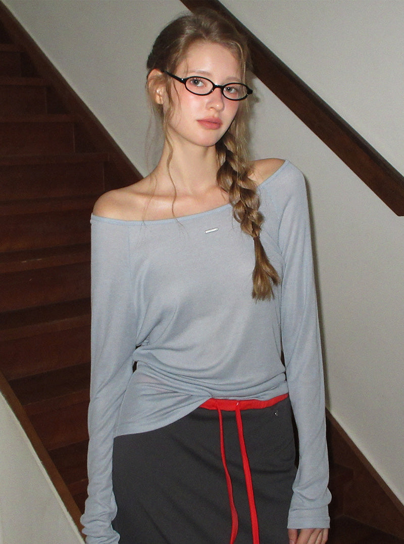 Fuin Tencel raglan long sleeve T-shirt