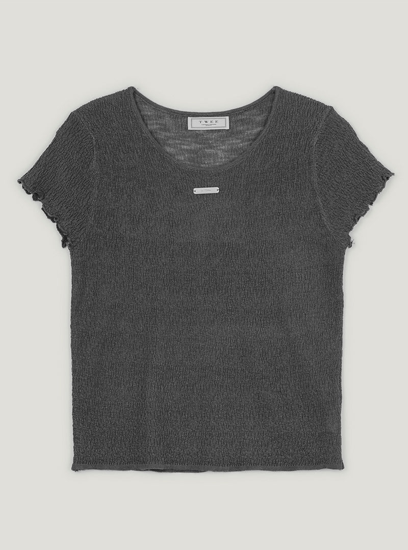 And wrinkle short sleeve knit