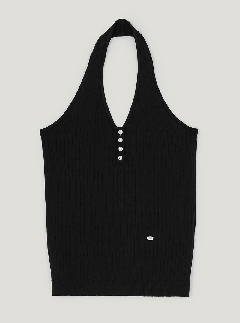 Cheron halterneck cable knit sleeveless