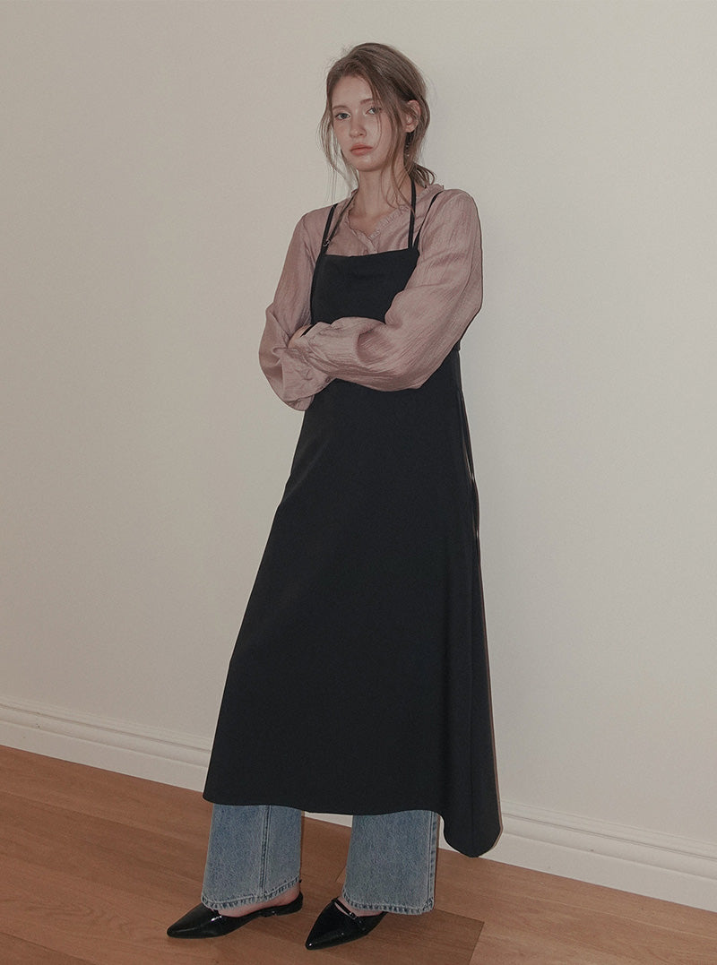 Kerit frill V-neck long sleeve blouse